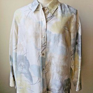 Sigrid-Olsen-So-Yellowish-White-74%-Silk-Blouse-Si